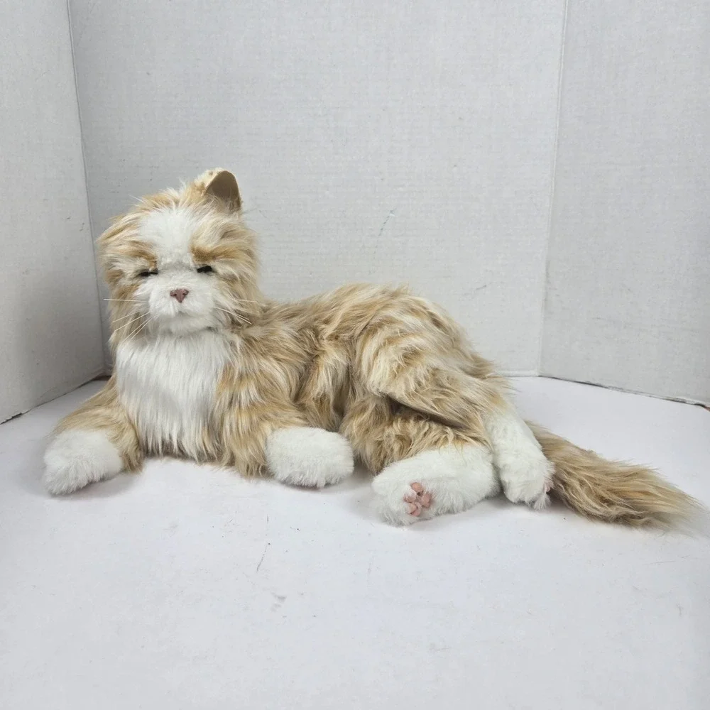 Joy For All Hasbro Orange Tabby Cat Interactive Pet MISSING AN EAR WORKS VIDEO!